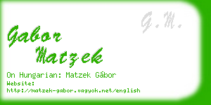 gabor matzek business card